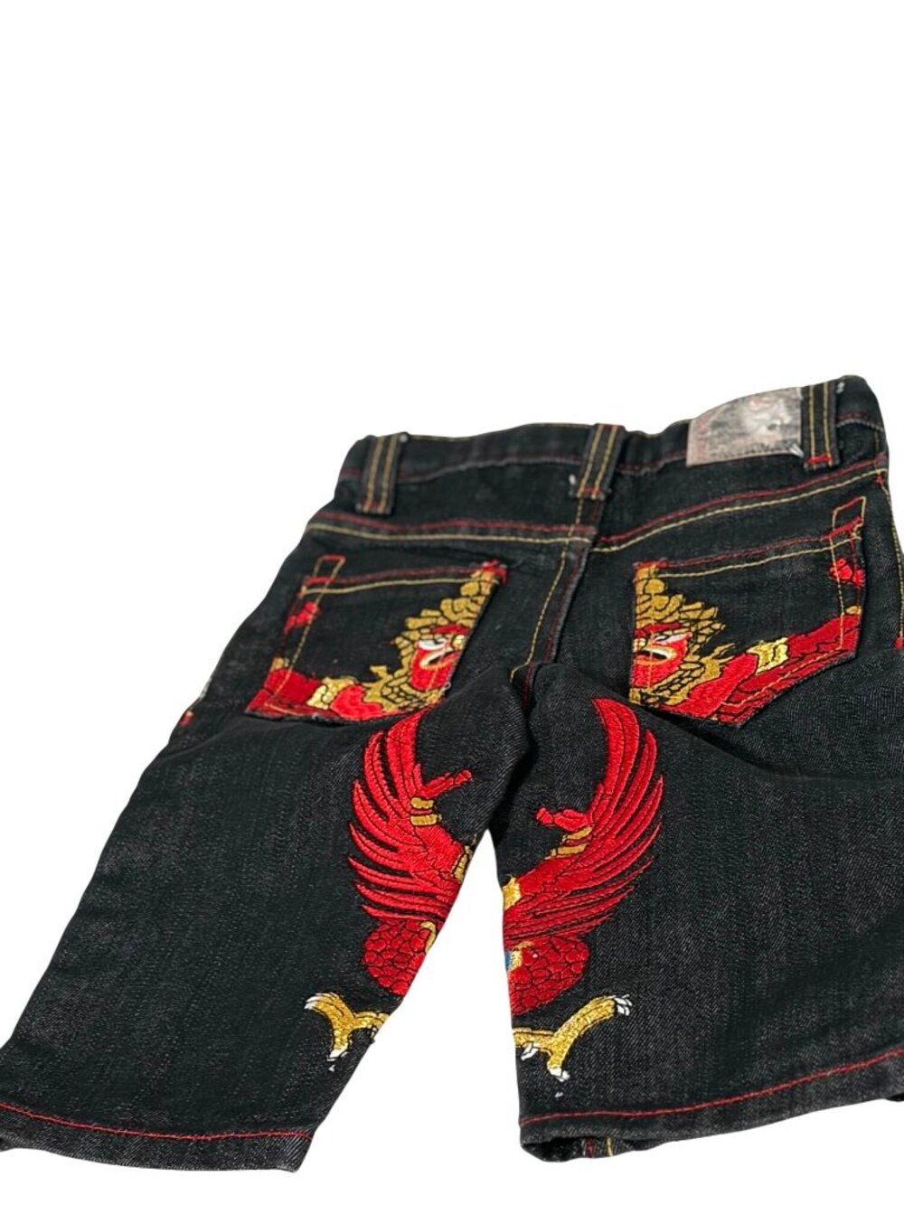 Vintage Red Ape Boys Infant Baby Size 18 Months Jeans Dark Denim Gold Red Bird